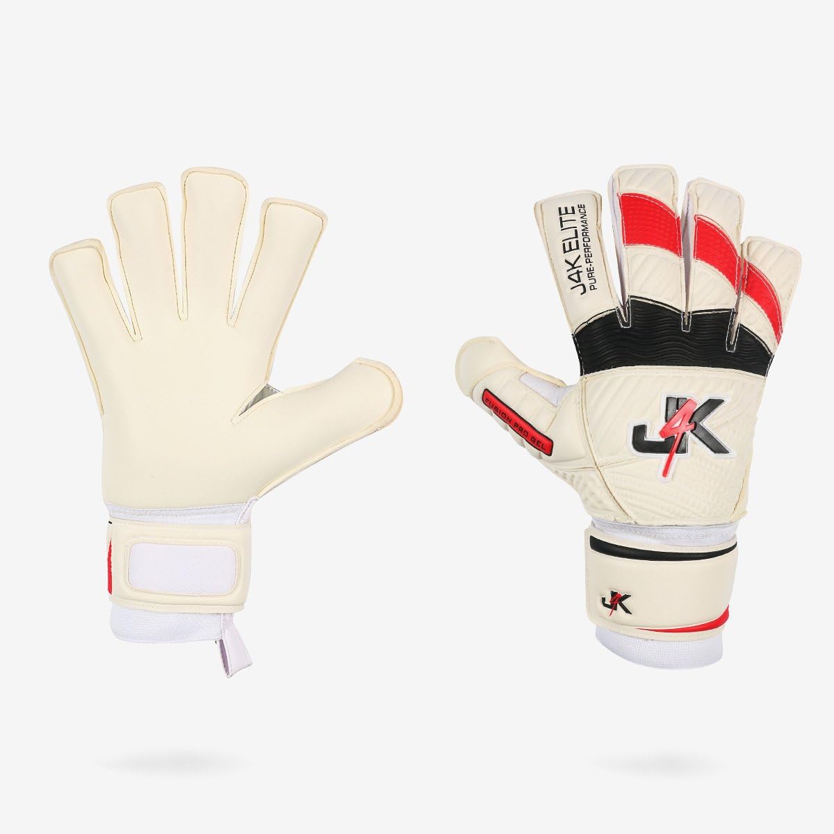 J4K Fusion Pro Gel Goalkeeper, Soccer Goalie keeper Glove , (size 8)