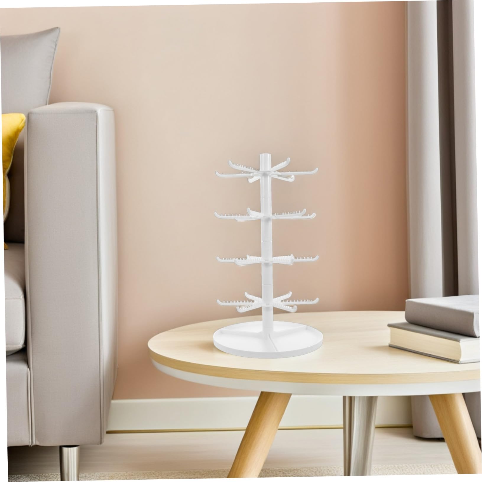 LABRIMP Espositore per Orecchini ad Albero Multistrato Bianco in Plastico | Organizer Gioielli per Casa ed Esposizioni, Supporto per Gioielli Design Multiuso, Adatto a Chiavi