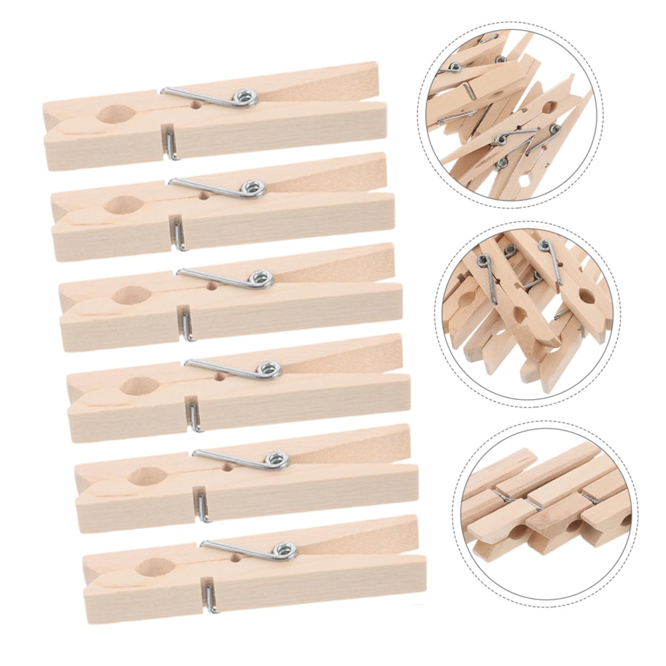 STOBAZA 70piezas Clip para Ropa Prueba De Viento Pinzas De Madera Sin Pintar Resistentes Al Viento para Colgar Ropa El Tendedero Exterior