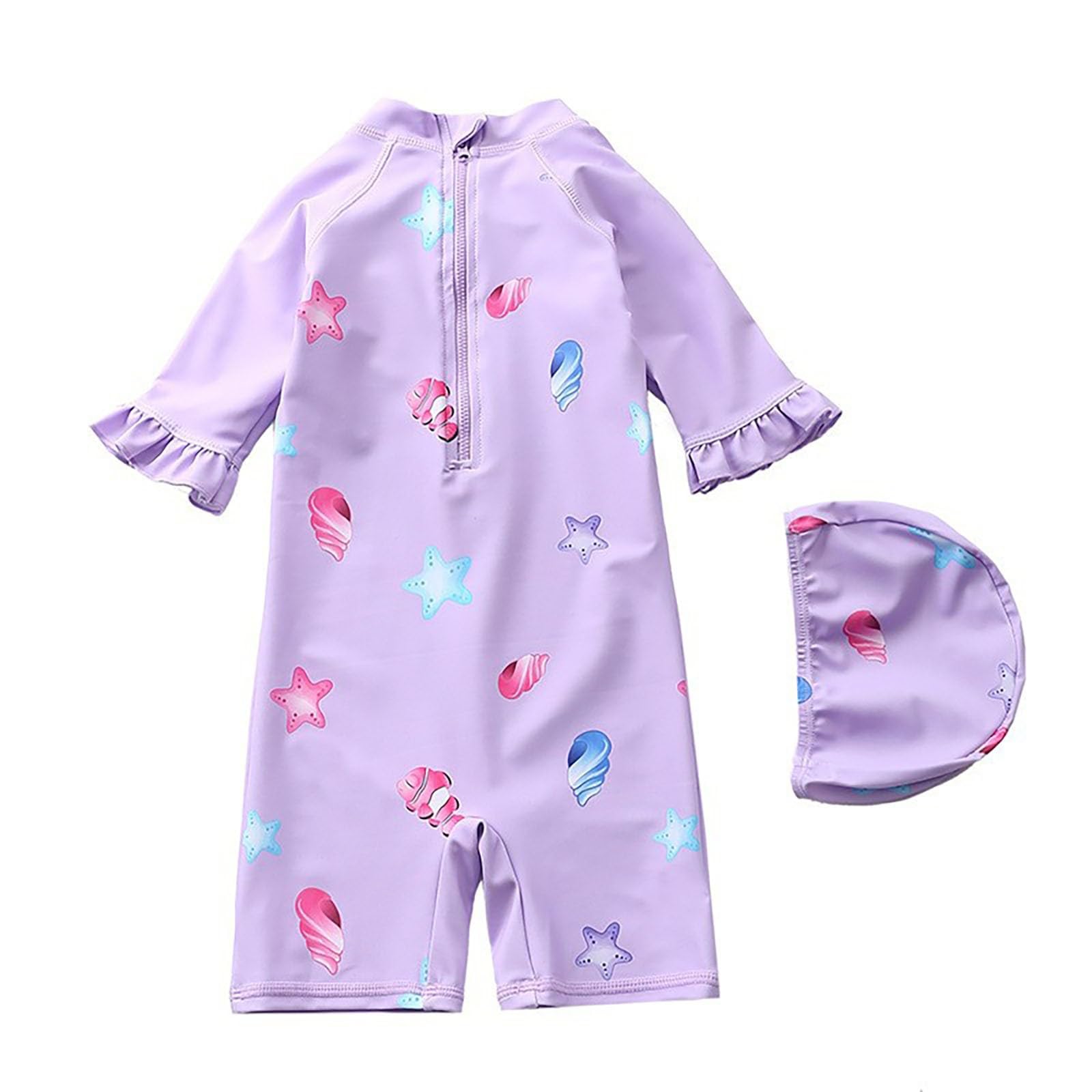 Generisch Bañador para niña con volantes para niños pequeños, niños y adolescentes, traje de baño para playa y mar