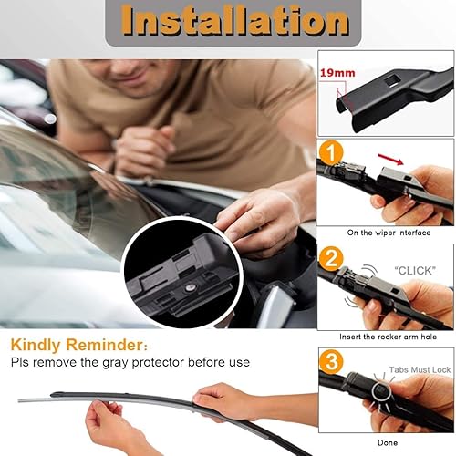 Miniatura 5 de Juego de limpiaparabrisas OEM de repuesto para BMW Serie 5 7 F01 F02 F04 F07 F10 M5 2010-2016 de alto rendimiento de 26 pulgadas / 18 pulgadas