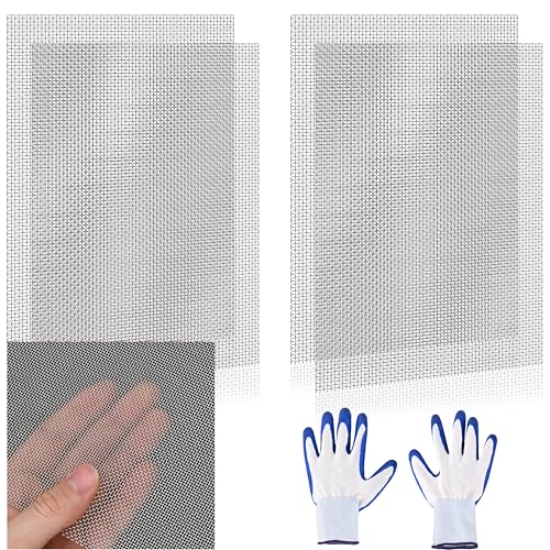 YUKKOEOQ 4 Pcs 13x9 (33cmx23cm) 20 Mesh 304 Stainless Steel Wire Mesh Sheet, Rustproof Metal Mesh Sheet Screen for DIY Crafts, Vent Covers, Garden Fencing, Window Protection & Industrial Filters