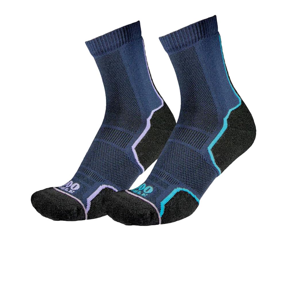 1000 Mile Womens 2266nls Socks, Navy, Teal, S EU