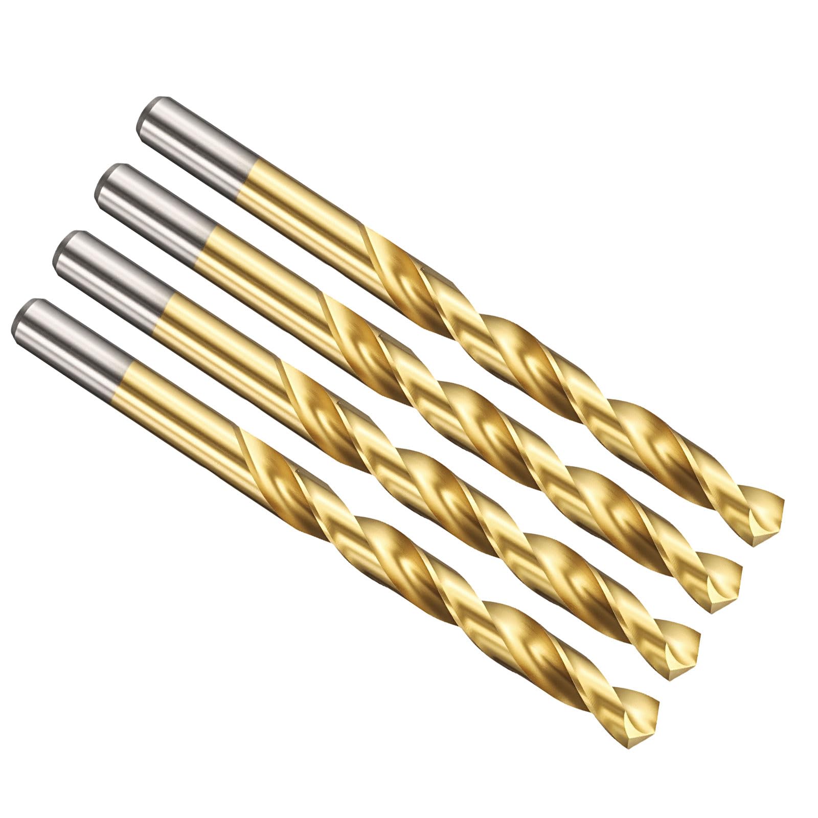 PATIKIL 8.5mm Drill Bit, Jobber Straight Shank M2 High-Speed Steel 135° Titanium Nitride TiN Coated for Stainless Steel Hard Metal - 4 Pack — image 1