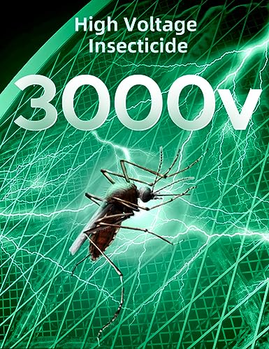Image of CostarMatter Foldable Swivel Mosquito Racket, 2 in 1 Mosquito Bat USB Rechargeable, Bug Zapper Electric Fly Swatter with UV Light Lamp, Hangable Mosquito Swatter Racket w /Long Lasting Lithium Battery