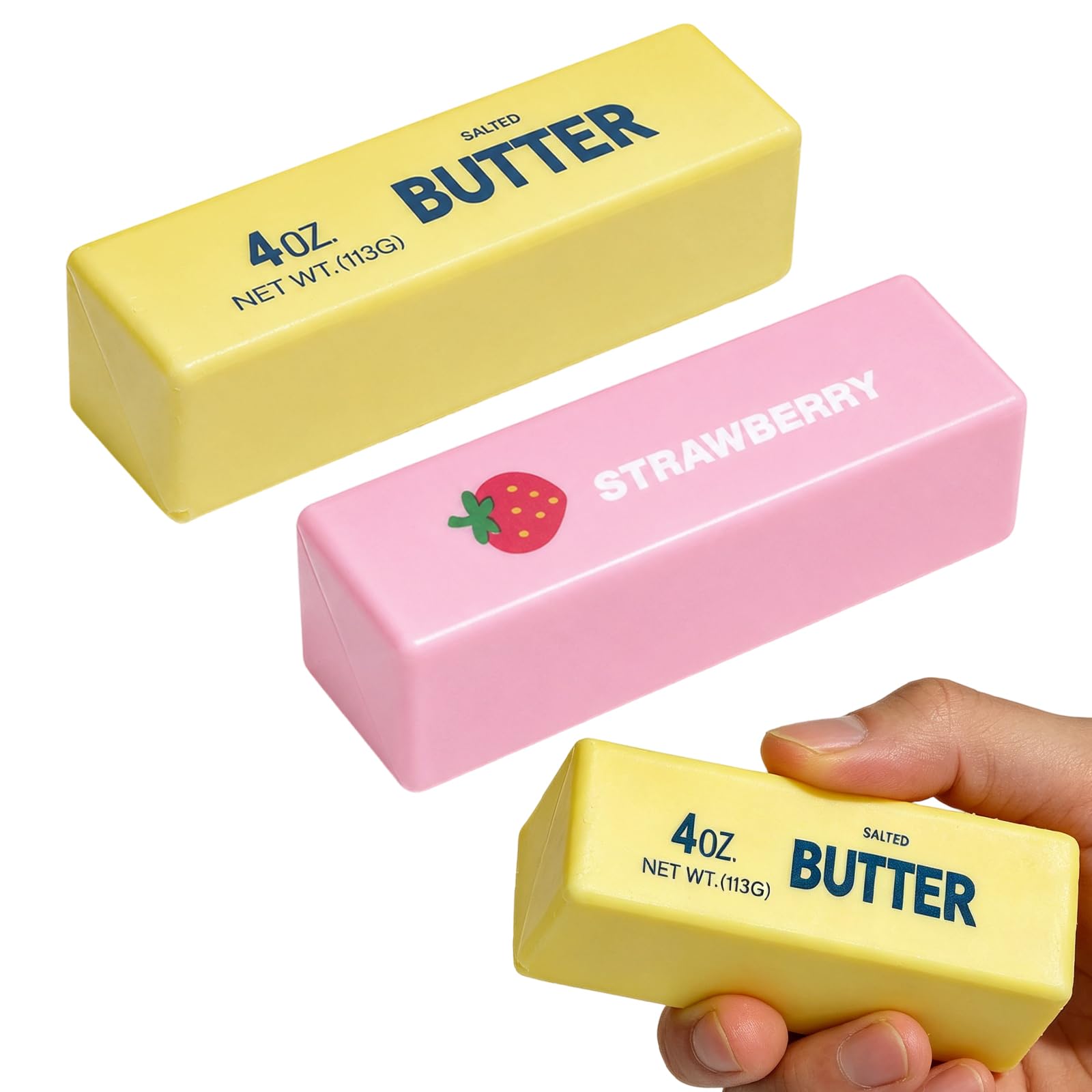 2PCS Butter Squeeze, Strawberry Squeeze, Squeezes Fidget- Anxiety Relief Sensory for Office Home, for Party Exchange