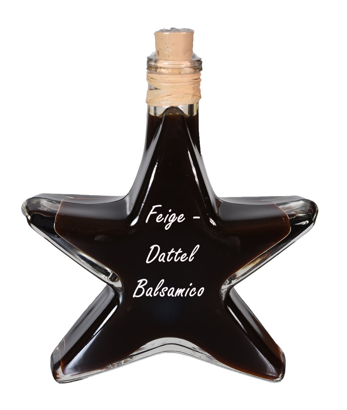 5 x Feige Dattel Balsamico Stern Flasche 0,2l nur 3% Säure -milder Essig - | 5 % Mengenrabatt