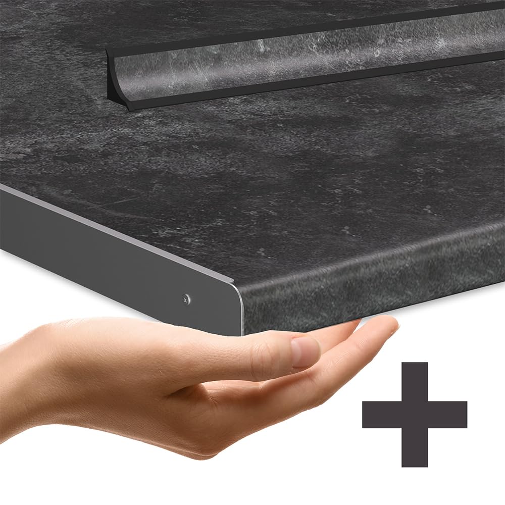Vicco Cuisine en Angle R-Line 287x60cm Anthracite Brillant PT Anthracite