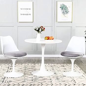 Amazon｜ミッドセンチュリーラウンドダイニングテーブル2〜4人用、MDF