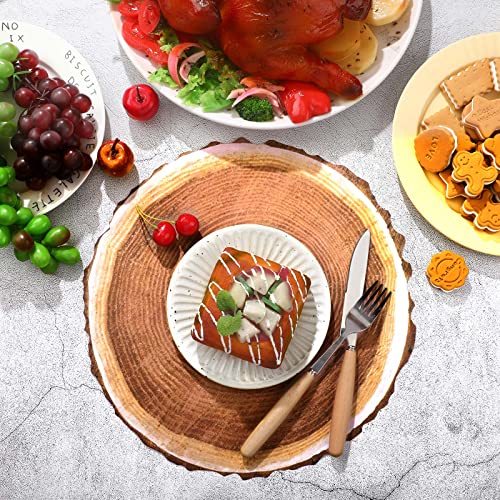 Eaasty Disposable Slice Paper Place Mats Vintage Round Rustic Slices Place Mat For Fall Dinner Country Farmhouse Table Setting Wedding Party Table Decor thumb #1