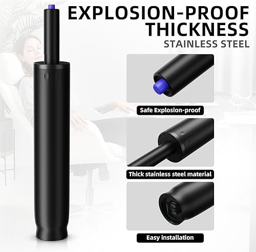 Miniatura 4 de Sytopia Reemplazo de cilindro de silla de oficina, elevador neumático de gas resistente, ajuste universal para sillas de escritorio y juegos, ajuste