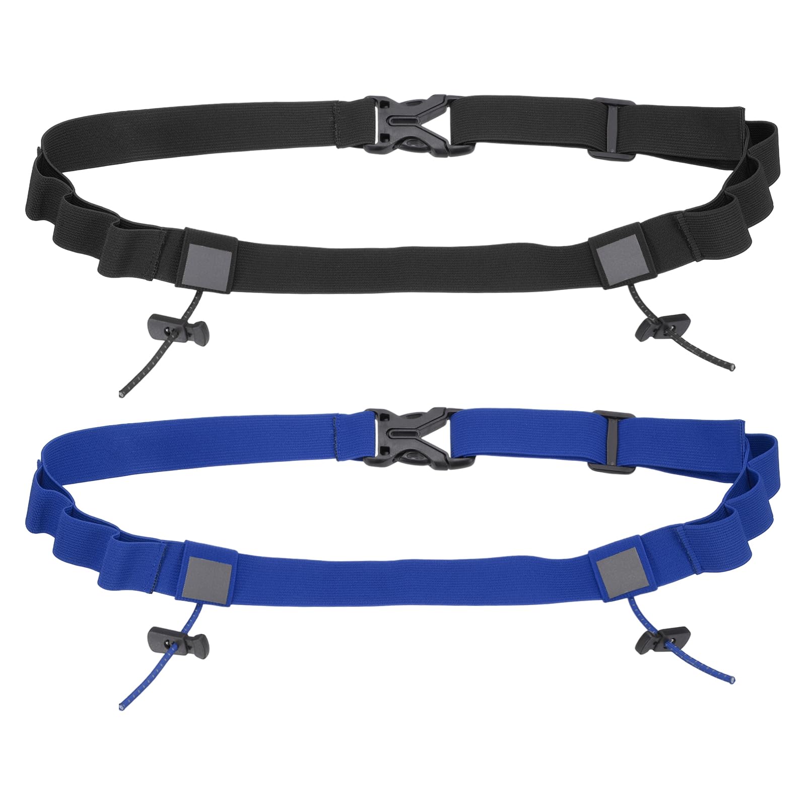 YELARXI Race Number Belt, Elastic Comfortable Running Belts with 6 Energy Gel Loops, Sport Race Bib Holder 2 Pcs & Black/Blue-Fitting for (Running/Triathlon/Marathon/Cycling) — image 1