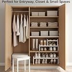 Expandable 1-Tier Metal Shoe Rack (H:10"), Adjustable Width 14.9"-23.6", Heavy-Duty Free-Standing Shoe Organizer for Closet, Entryway & Small Spaces – Single Pack