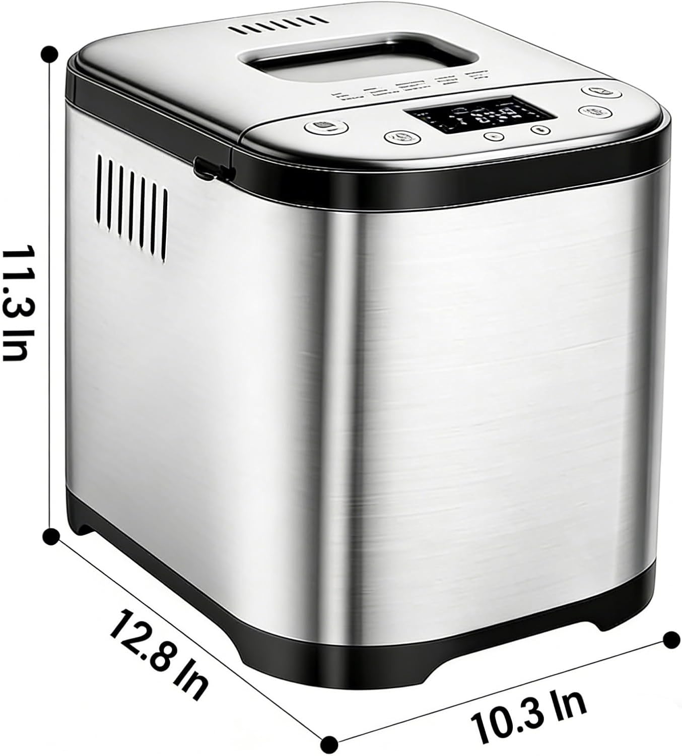 Bread Maker, Stainless Steel Automatic Bread Machine, 15 Preset Menus, 3 Loaf Sizes, With Timer & Keep Warm Setting, Easy To Clean, For Kitchen Dough, Beginner-Friendly Controls