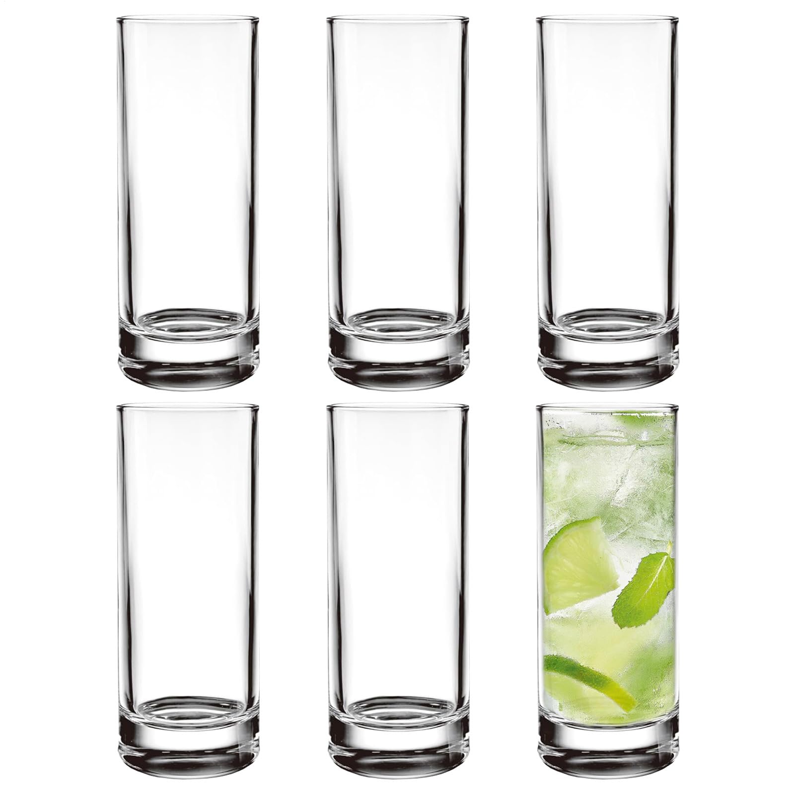 Szklanki 6 Sztuk Wielorazowe Kubki Do Wody, Koktajli, Kawy Mrożonej, Piwa, | Szklanki Do Codziennego Picia 290ml Do Serwowania Wody, Koktajli, Kawy Mrożonej, Herbaty Mrożonej, Wina, Whisky Na