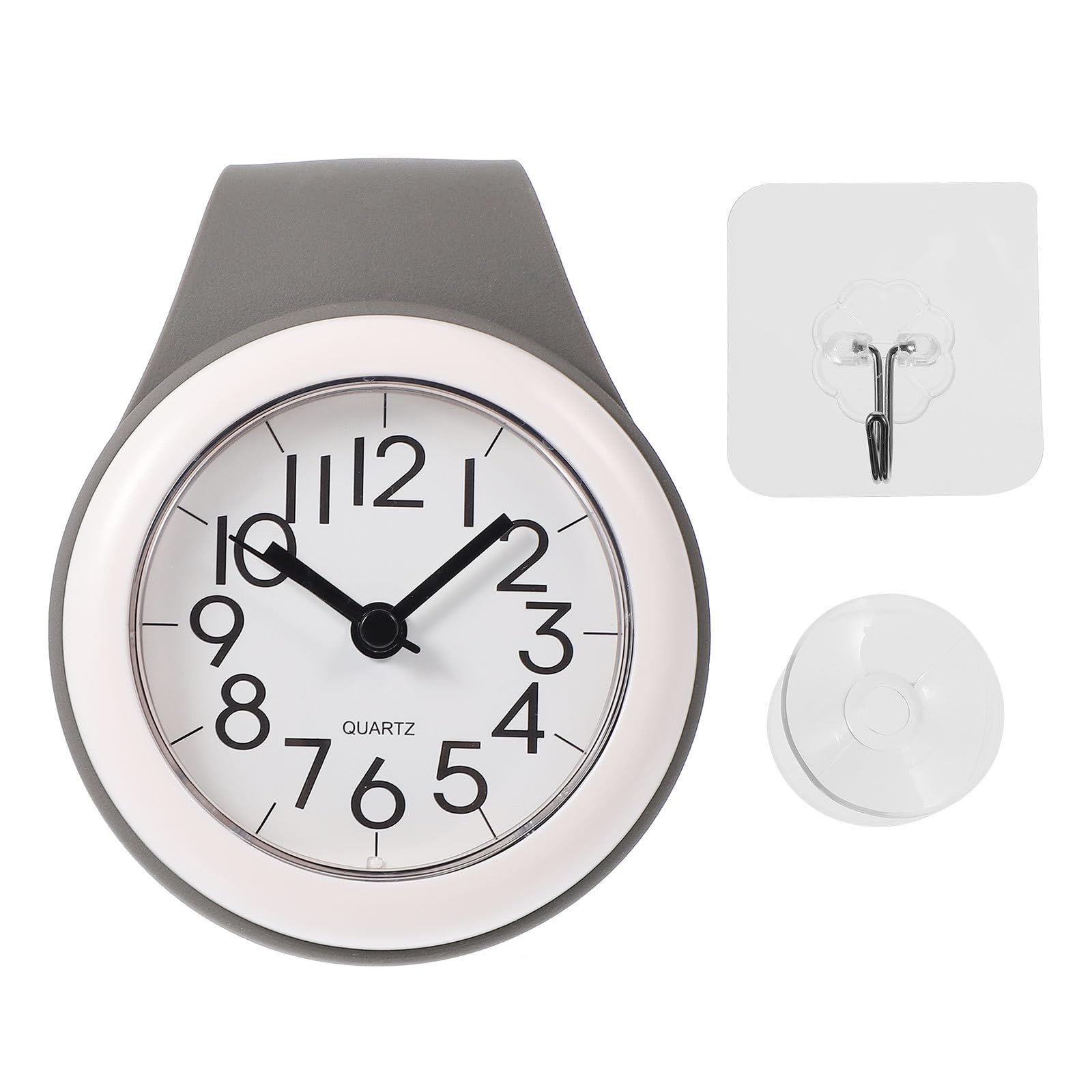 Horloge murale étanche quartz silencieuse pendule suspendue salle de bain