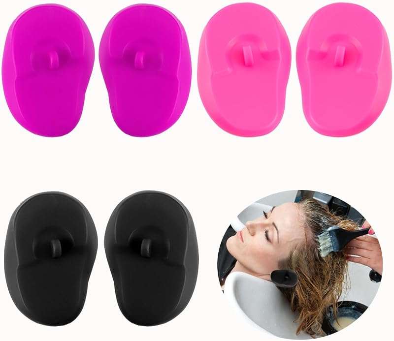 FERCAISH Toucas de banho para proteção das orelhas em silicone, 6 unidades