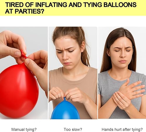 Miniatura 2 de Clips para globos, 100 unidades, transparentes para globos de látex de 5 a 12 pulgadas, selladores redondos fáciles de atar para helio y aire, clips