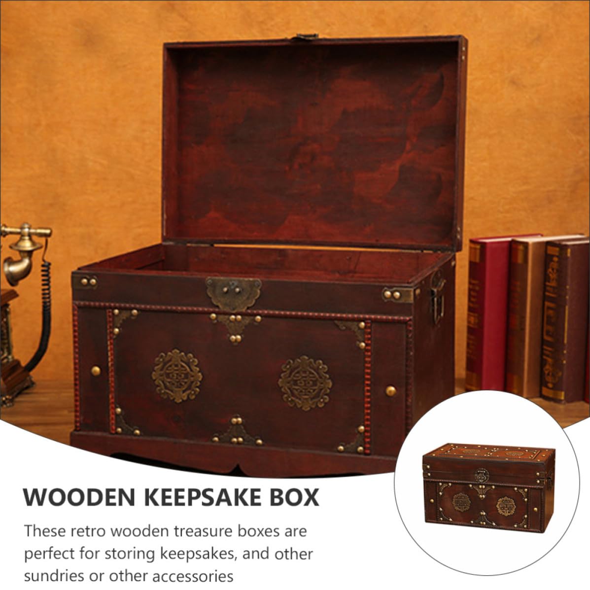 IMIKEYA Vintage Aufbewahrungsbox Braun mit Dekorativem Design und Praktischem Stauraum für Zuhause und Bastelbedarf im Rustikalen Stil