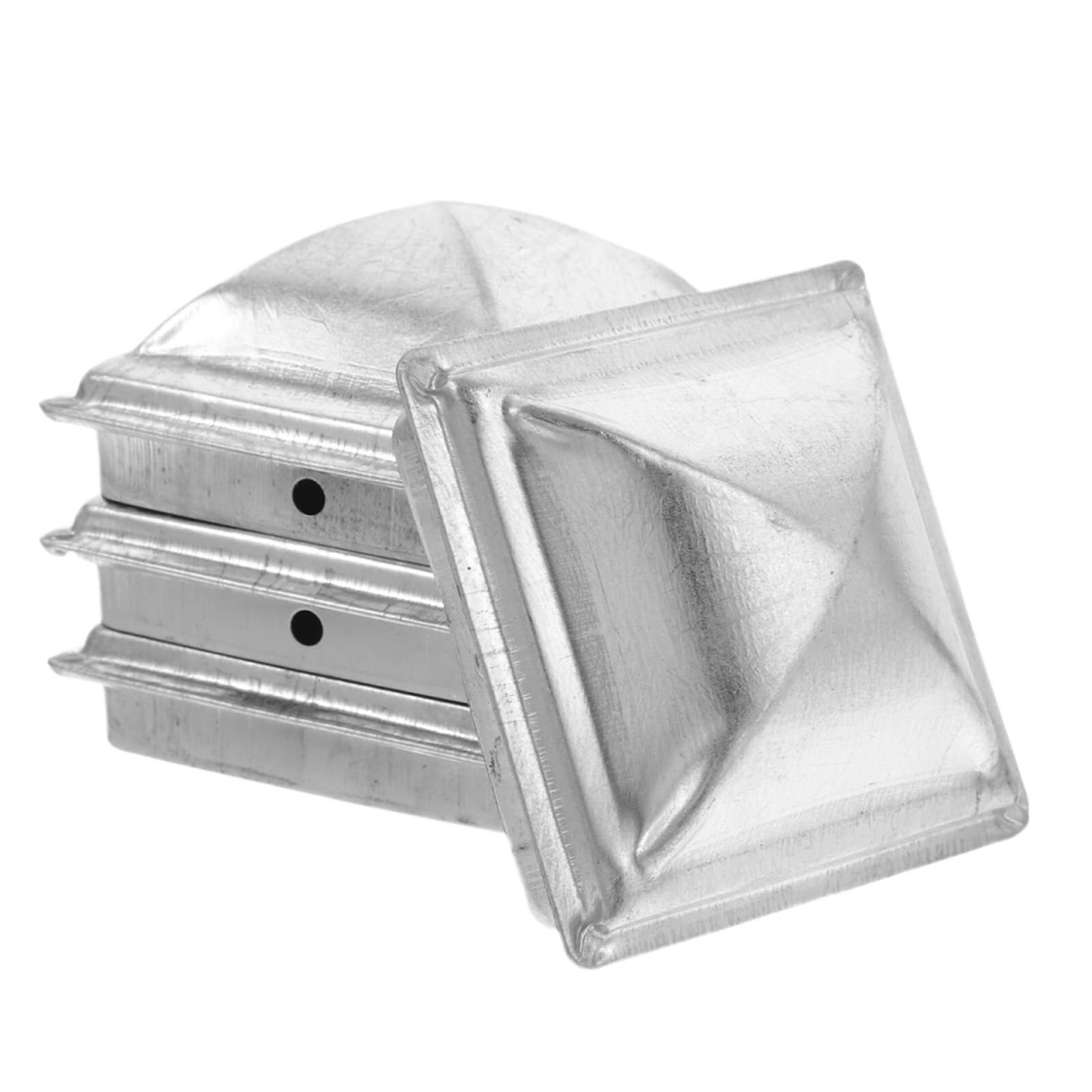 Irgvjifr Silver Fence Posat Cap 4Pcs Zinc-Steel Fence Post Caps Square Topper Cover For Deck Garden Cap Replacement For Courtyard
