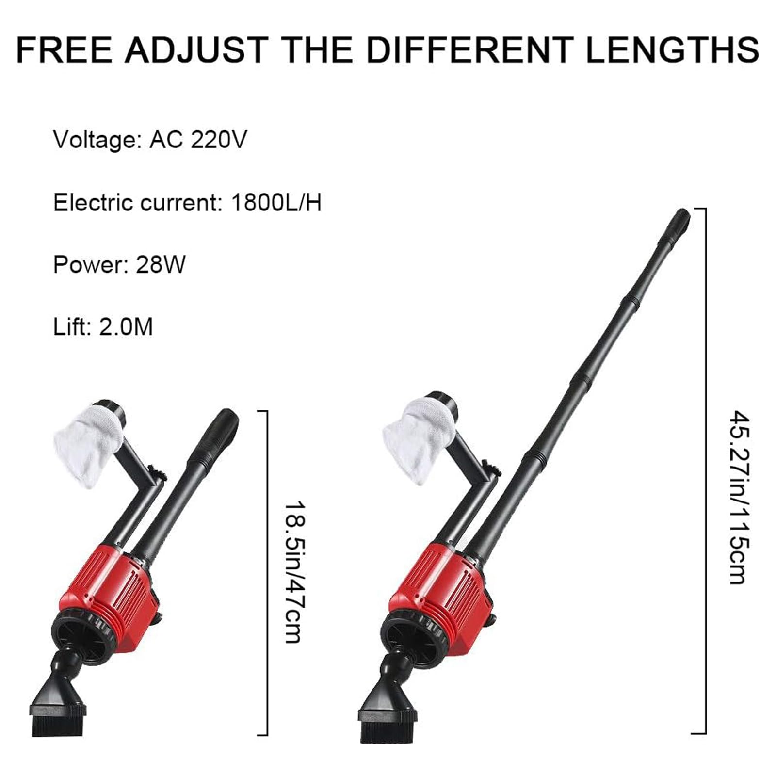Aquarium-Kiesreiniger-Siphon-Set, elektrische automatische Aquarium-Reinigungswerkzeuge, Abnehmbarer Vakuum-Wasserwechsler zum Wasserwechsel, Entfernung von Detritus, Waschsand