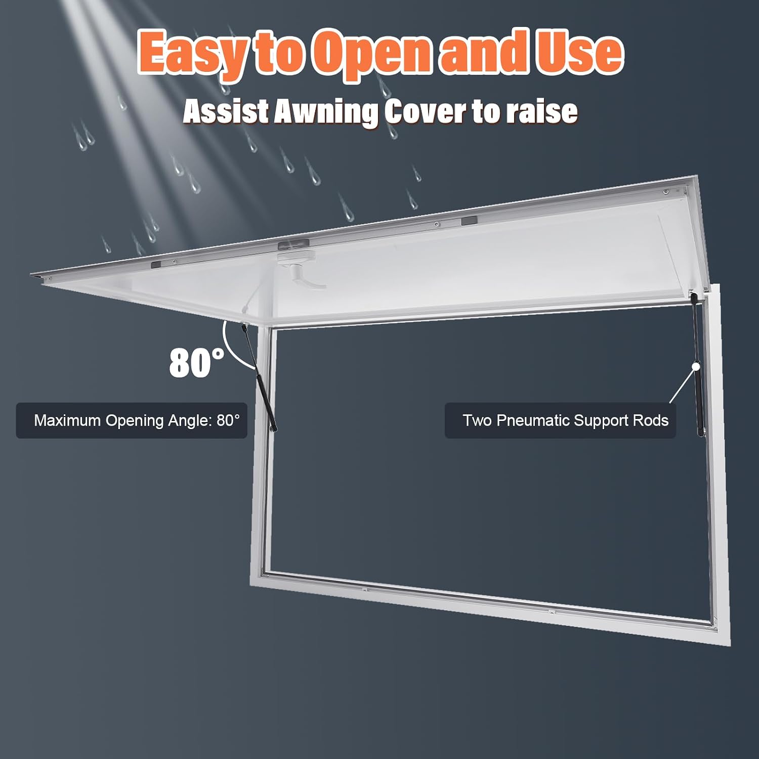 Concession Window, 36x24/36x36/45x33/48x32/64x40inch Food Truck Service Window, Aluminum Alloy Concession Awning Window (64 x 40 inch)