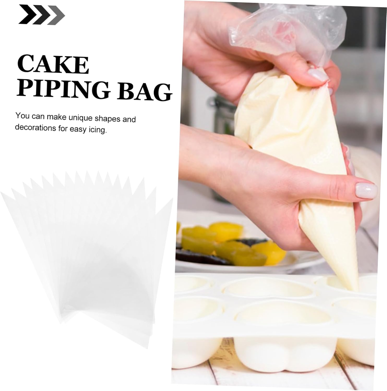 100pcs Disposable Cake Piping Bags Pastry Bags for Icing and Decorating Muffins and Cakes Food-grade Material for Home Bakery and Shop Use