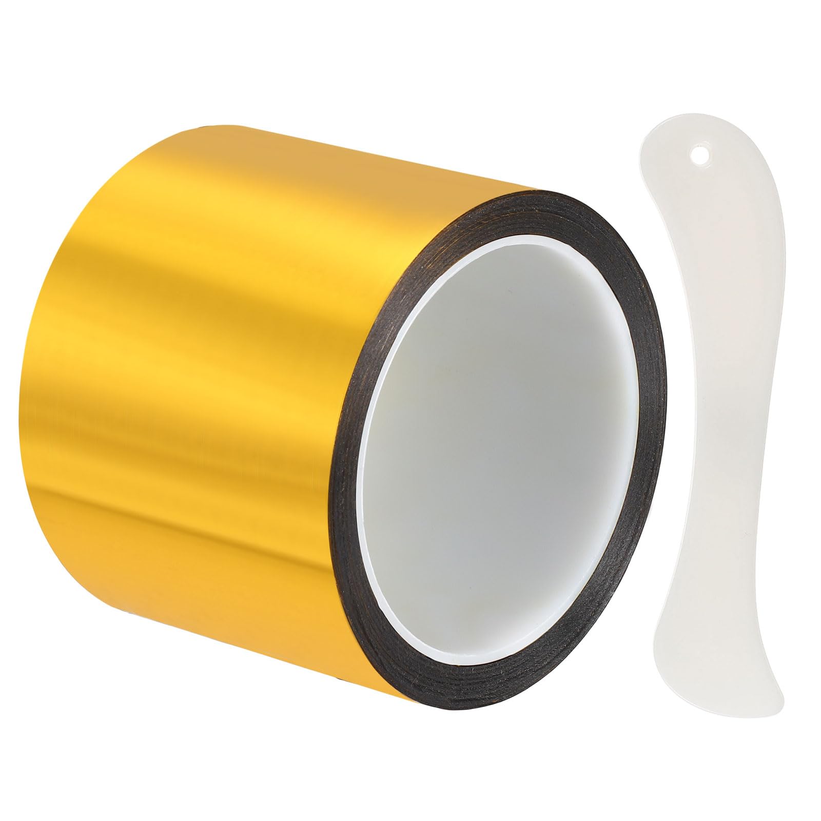 DEFANEX Metallic Mirror Tape (75mm x 50m, 0.05mm, Gold) Self Adhesive Duct Tape, for Wall Decoration Border DIY Gift Wrap