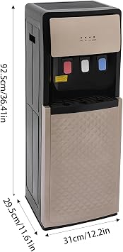 Bottom Loading Water Cooler, 5 Gallon Freestanding Water Dispenser with 3 Temperature Settings of Hot, Cold, Room Water for Home Office Durable (Champagne Gold)