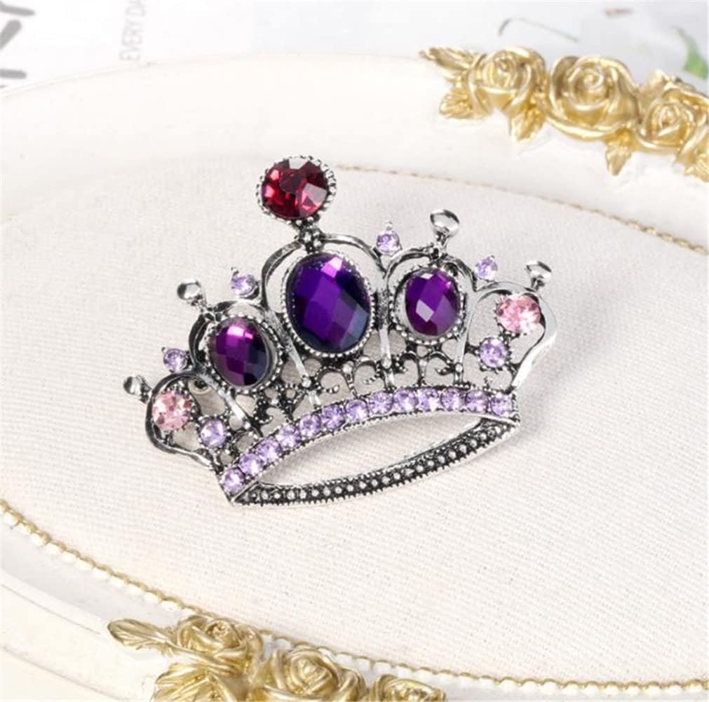 Rhinestone Crown Pin Brooch Women Pin Brooches Purple and Red Crown Lapel Pin Charm Jewelry Clothing Wear Accessori Fashion Couple Gifts - Image 6