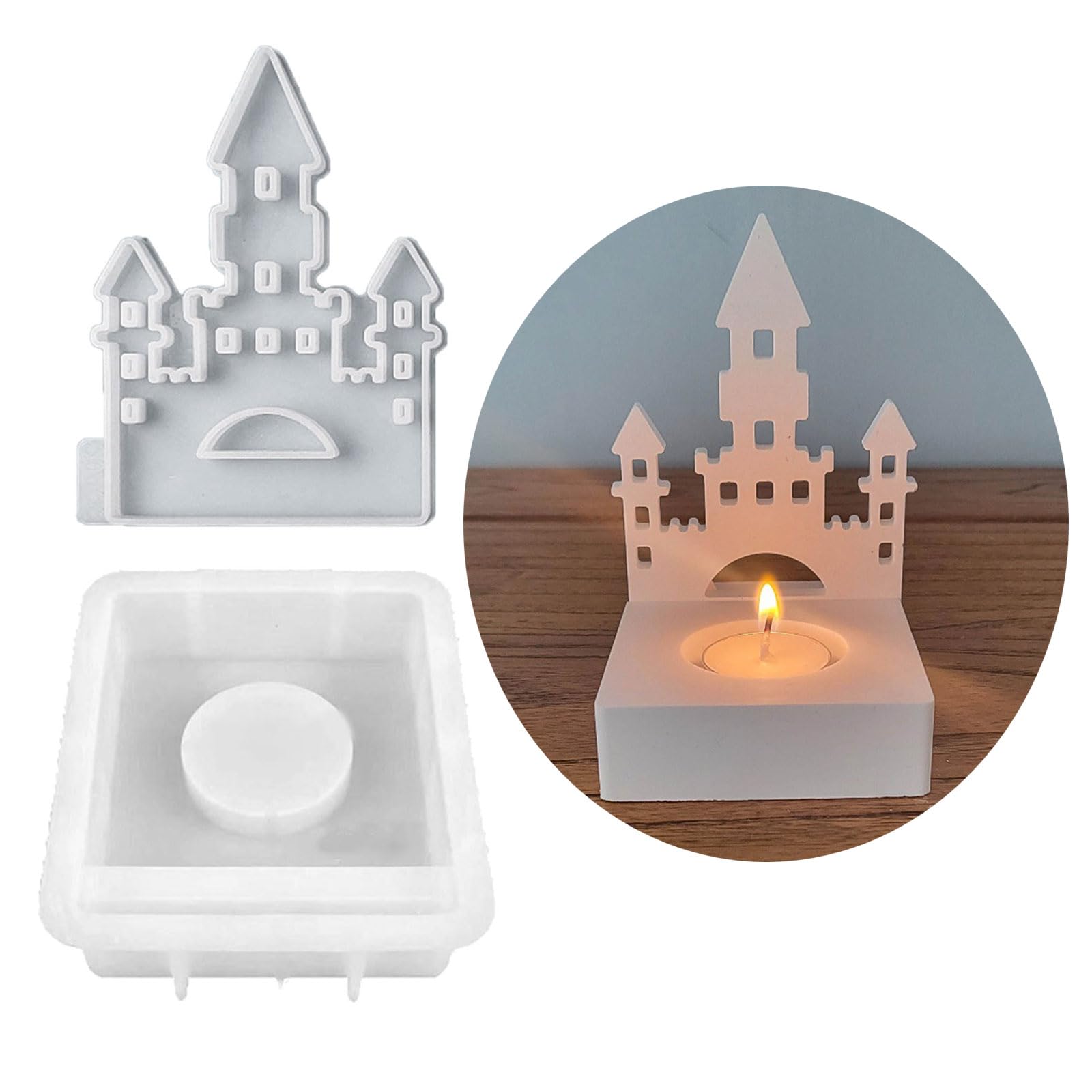 VOCUE House Candlesticks Resins Moulds Snow House Candle Holder Silicone Molds Castings Moulds Home Decorations
