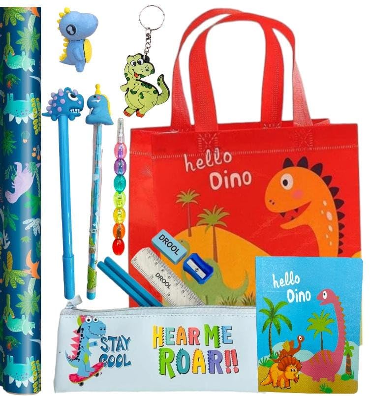 AMANVANI Dino Diary with Complete Dino Theme Stationery, Dino Stationery Set for Girls School Stationery Dino Return Gift Set for Girls Dino Them All Stationery for Boys Girls (B0CVL5XVNL) Amazon Price History, Amazon Price Tracker