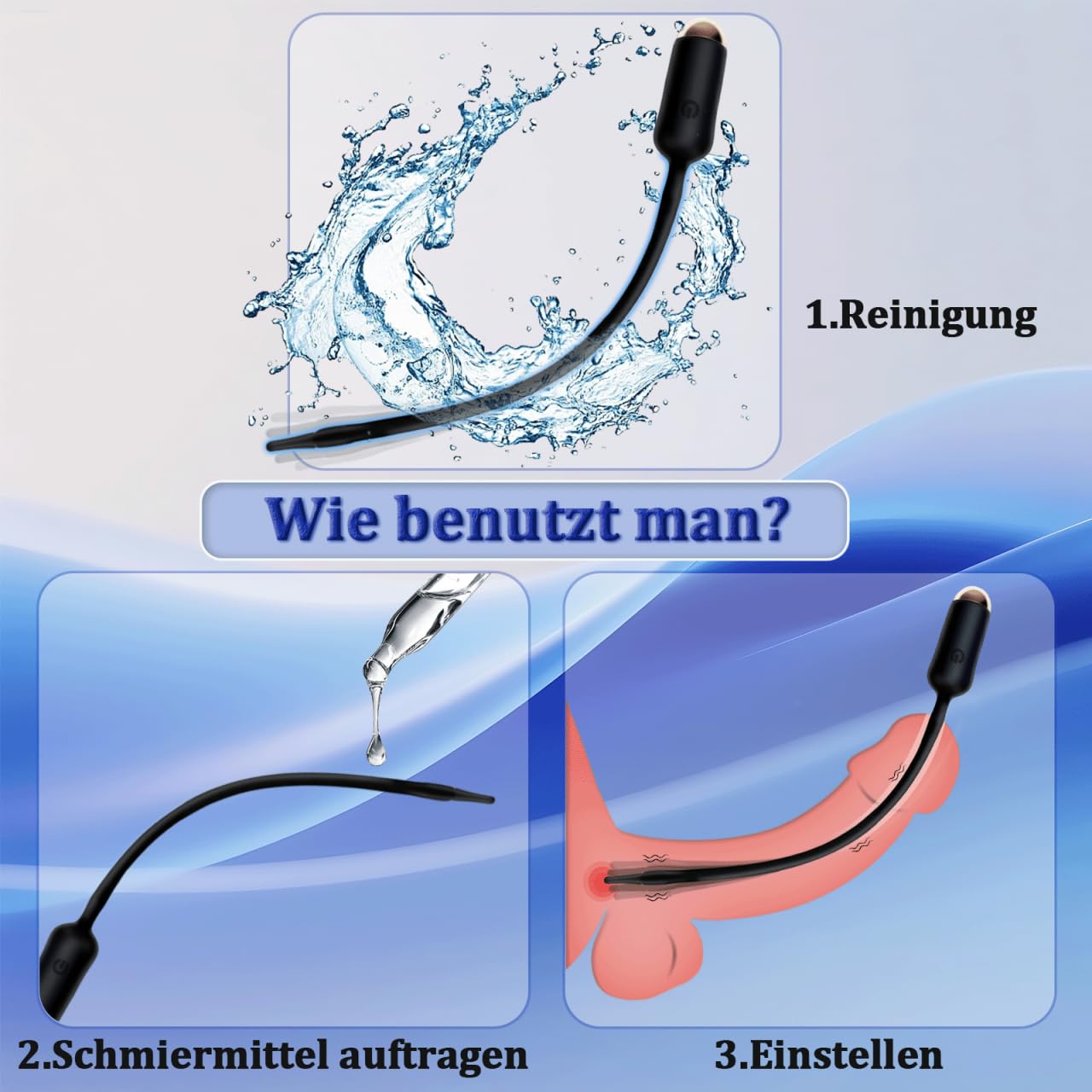 Vibratore Uretrale Dilatatori Uretrali in Silicone 10 Modalità di Vibrazione Dilatatore Uretrale Massaggio Prostatico Plug Pene Giocattoli Sessuali Vibranti Sonda Uretrali per Uomini Masturbazione