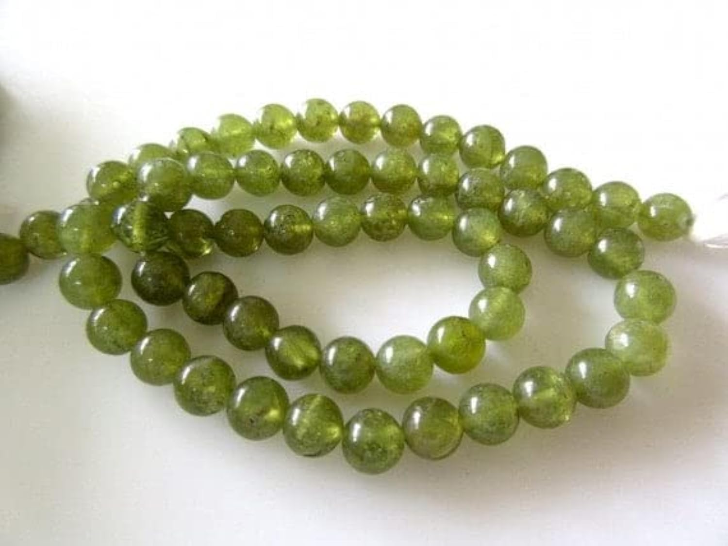 Perles grenat vert vessonite 6mm LKBEADS de qualité supérieure en fil de 13 pouces pour joaillier