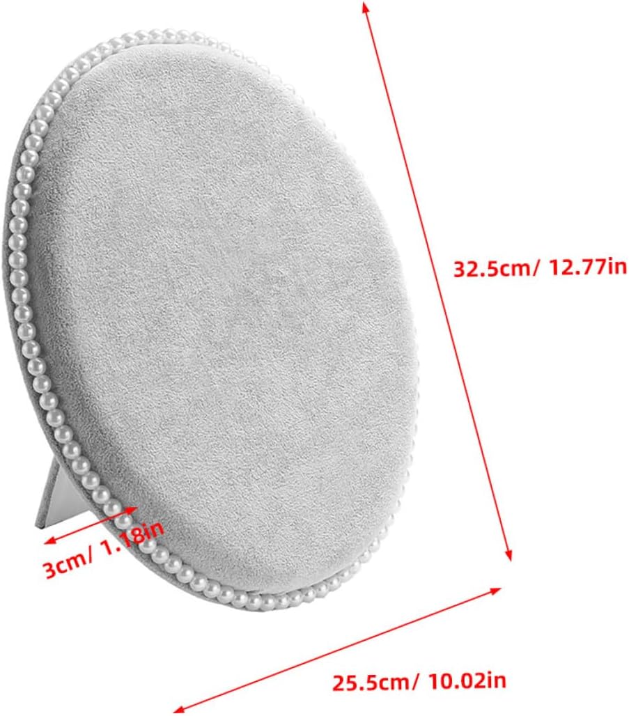 SECFOU Earring Display Stand Jewelry Organizer Oval Wall-mounted Panel Large Gray Velvet Ear Studs Storage Rack for Home Accessory Organization