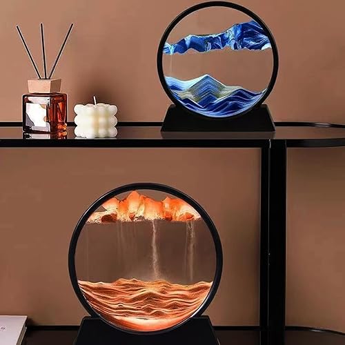 Miniatura 7 de Yinhamnl Movimiento líquido de arte de arena, reloj de arena 3D de mar profundo, imagen artística de arena en movimiento, pantalla redonda de