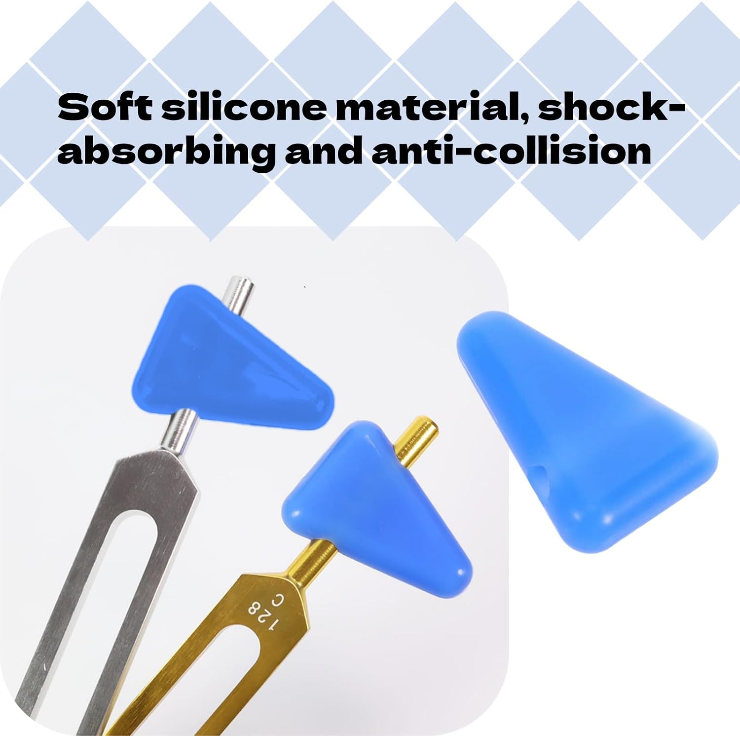 2Pcs Tuning Fork Holder Silicone Tuning Fork Triangle Base Support for Secure Comfortable Use