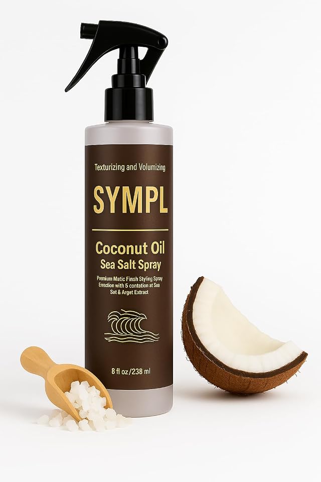 SYMPL Sea Salt Spray Coconut Oil Beach Wave Sea Salt Mist Spray - Light Mist Gives Hair Soft