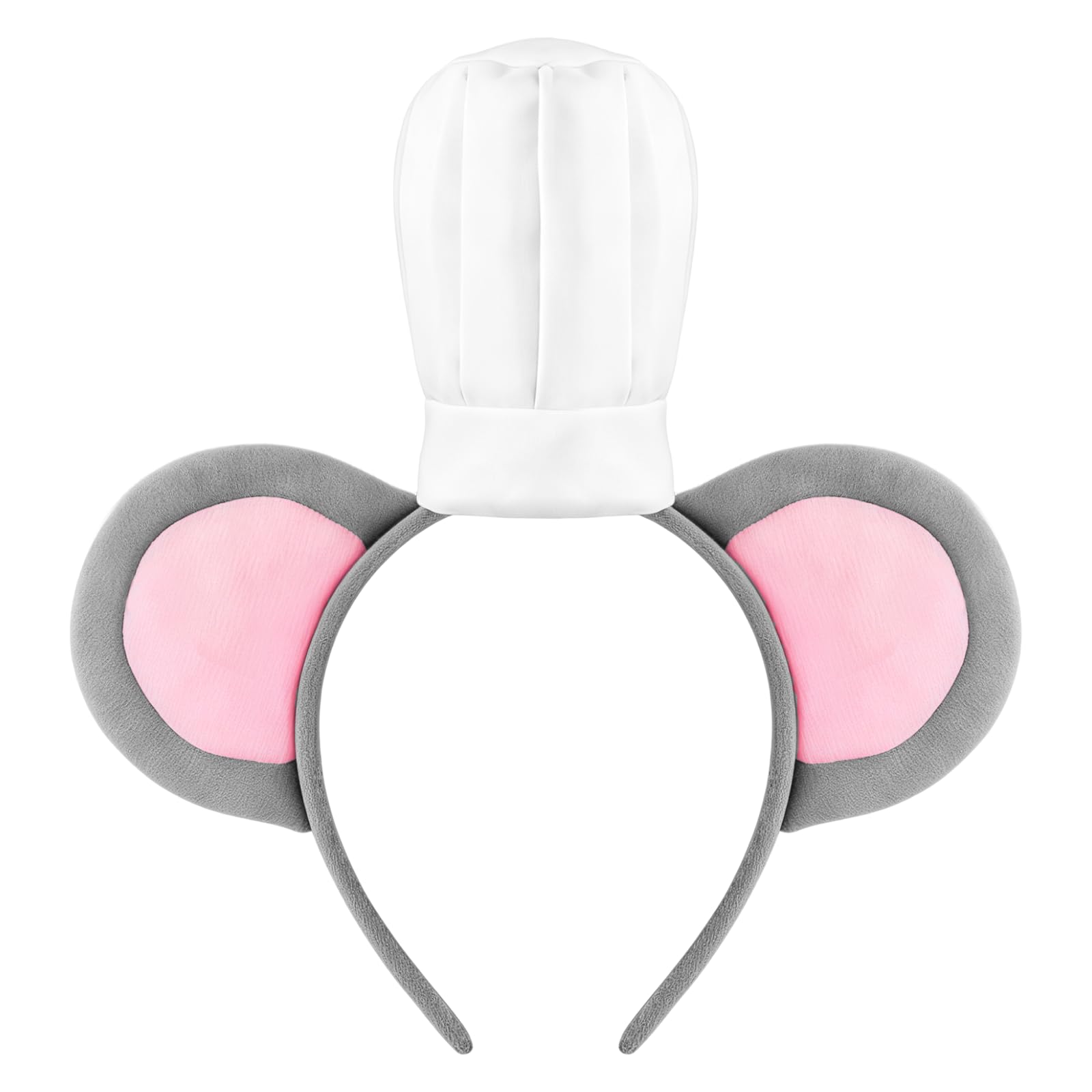 UNVOJL Mouse Headband With Chef Hat,Cartoon Mouse Ears Headband,Toy Hair Clip Cosplay Costume Christmas/Halloween Party Decoration
