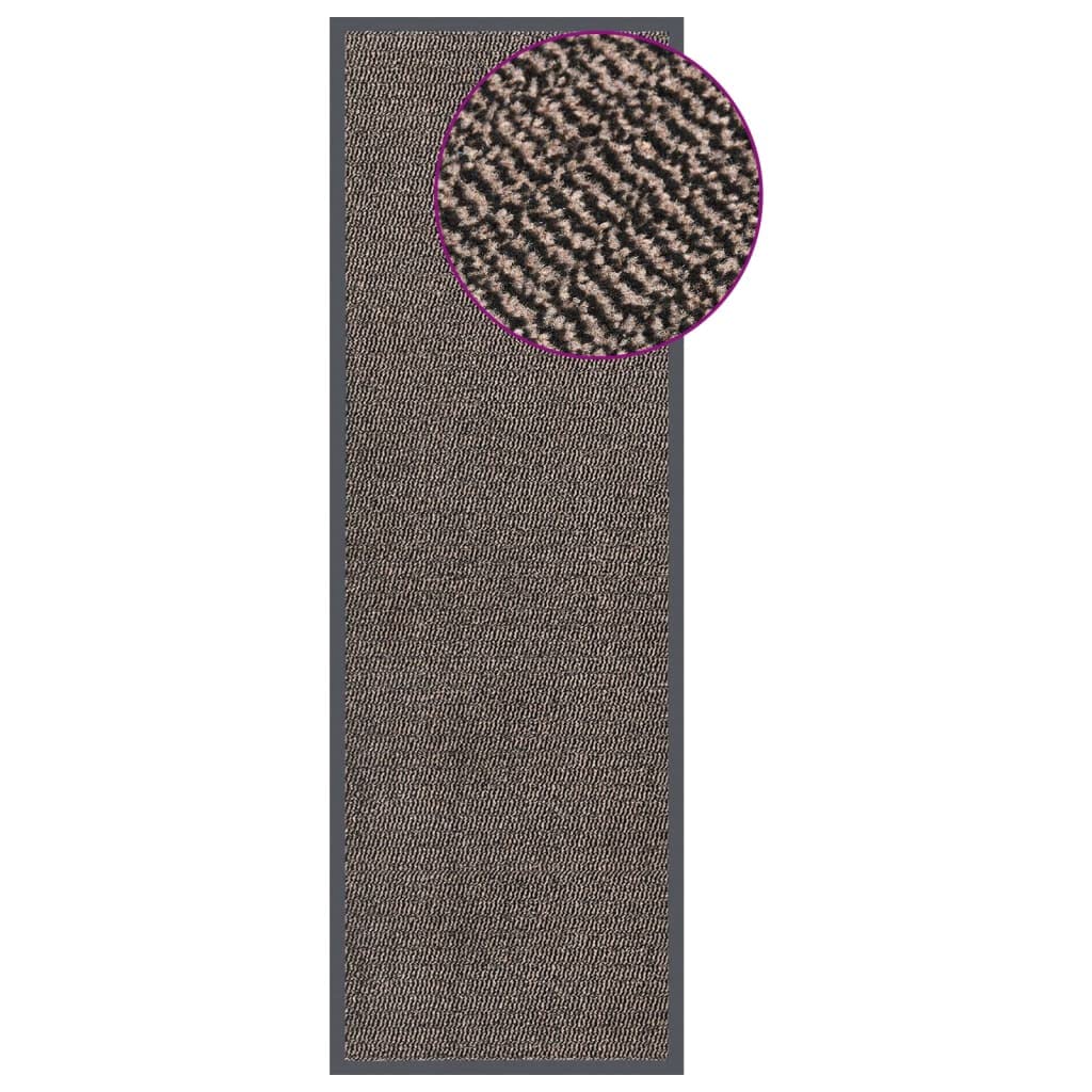 Paillasson touffeté marron foncé - 60 x 180 cm - Dos en caoutchouc antidérapant pour attraper la saleté à l'entrée - Tapis de porte robuste en polypropylène pour couloir