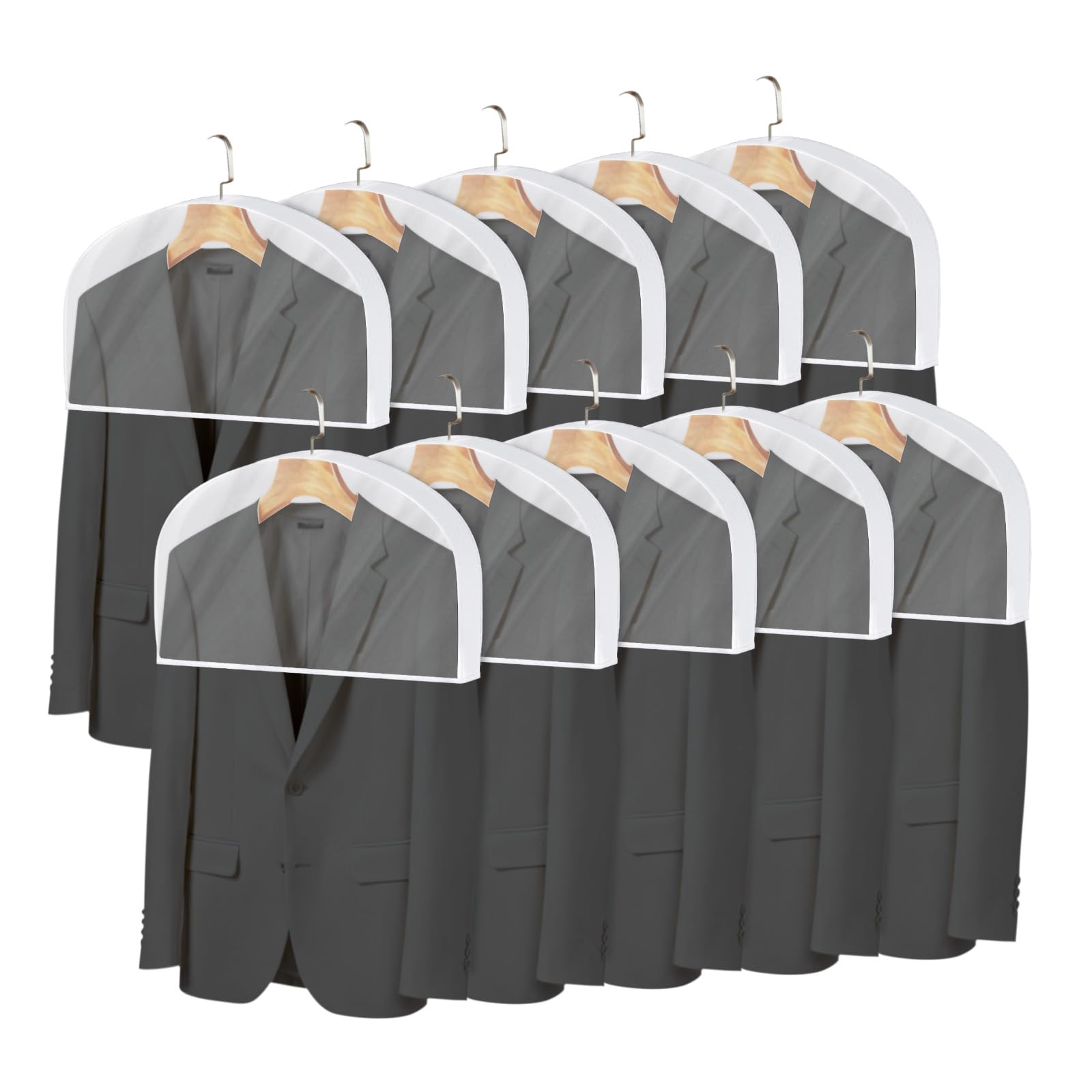 Shoulder Covers for Clothes, 10 Pack, Hanger Dust Covers, White