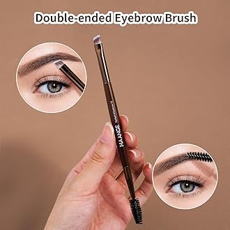 MAANGE 13 Pcs Makeup Brushes with Bag, Multi-functional Eye Makeup Brush Set Professional Blending Eyeshadow Concealer Eyebrows Eyeliner (Coffee Brown)