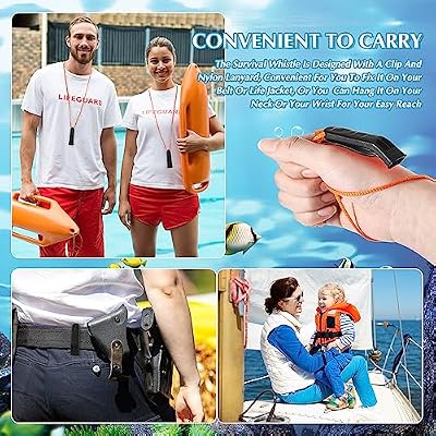 100 Pieces Emergency Whistles with Lanyard Safety Survival Whistles Loud Blast for Safety Camping Hiking Boating Hunting Survival Rescue Signaling