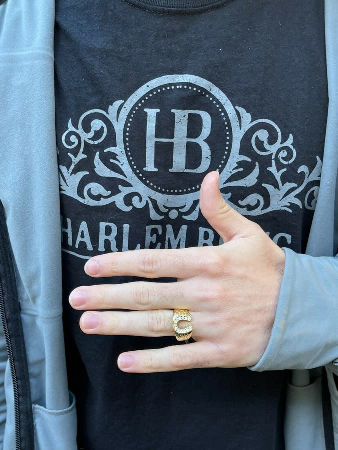 MOISSANITE Lucky Horseshoe Ring - 14k Gold Vermeil Solid 925 Sterling Silver Hip Hop Ring - 0.6ct Men's Iced Real Moissanite Ring - GRA Certified - Nice Men's Pinky Ring Or Any Other Finger4