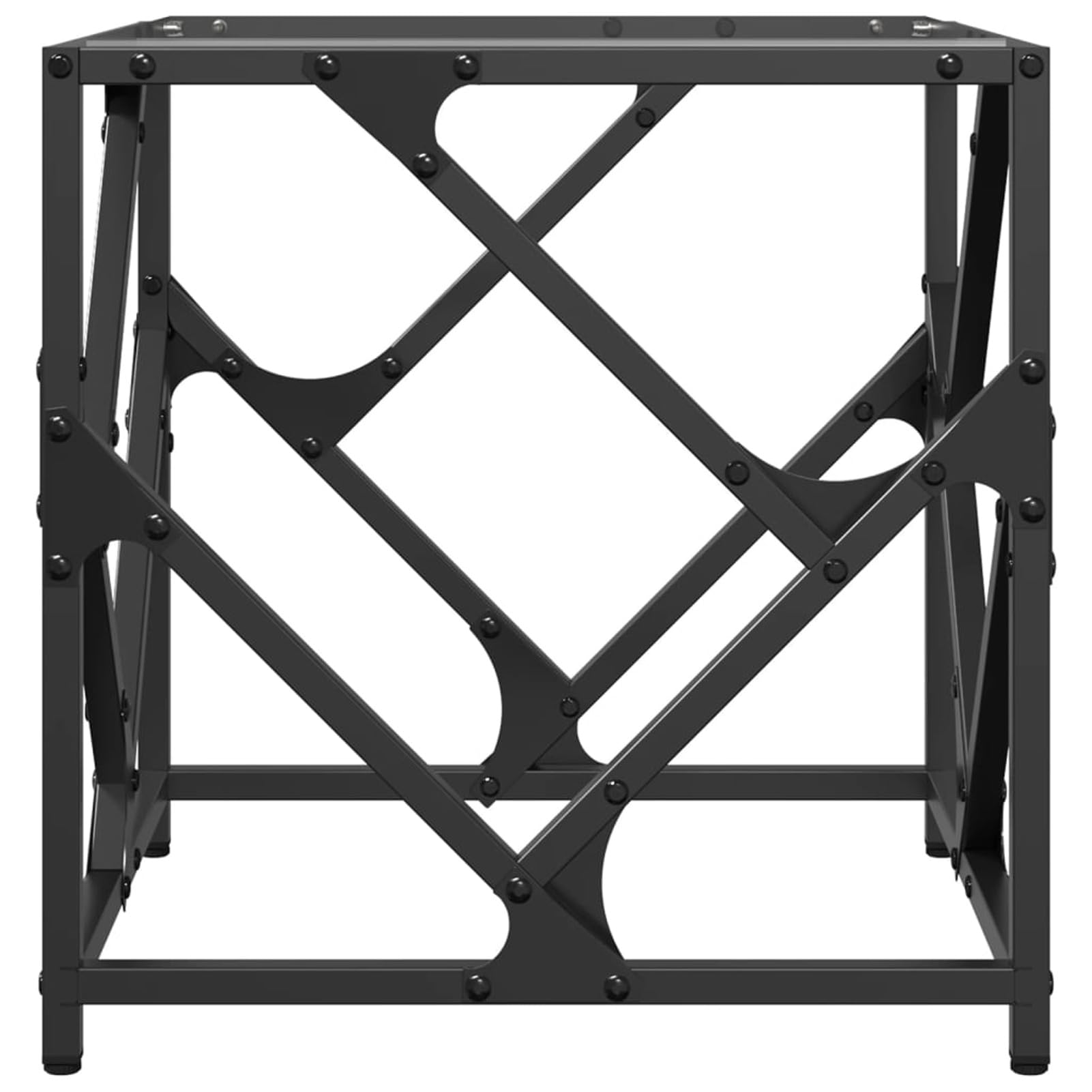 Homgoday Tavolino da caffè con piano in vetro trasparente, 40 x 40 x 41 cm, in acciaio, tavolino da tè per soggiorno, sala d'accoglienza degli ospiti, camera da letto e ufficio