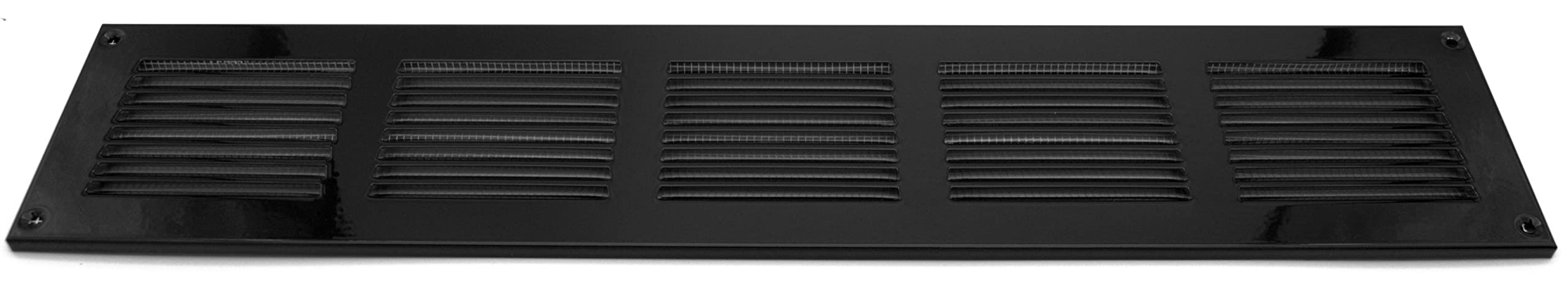 H&C VENT Rejilla Ventilación 500 x 100mm Metálica │Para Extractor de Baño Cocina Exterior HVAC │ Rejilla Aire Acondicionado AC Conductos Pared Techo Tubo │ Cubierta de Acero Rectangular con Mosquitera