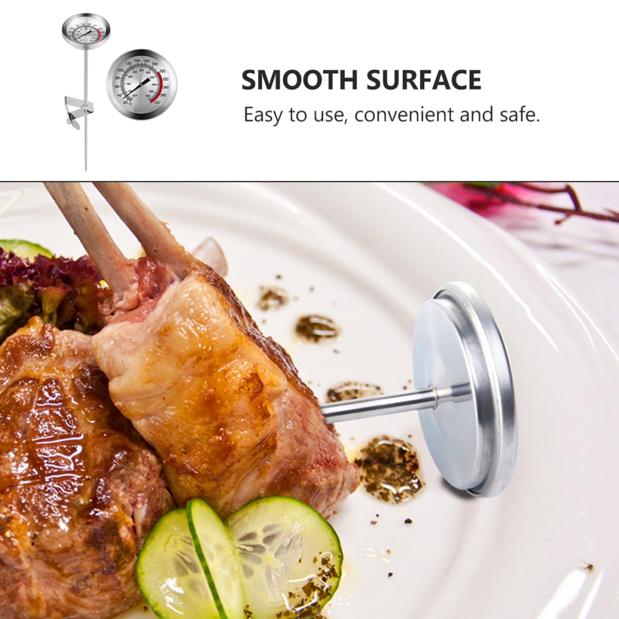 TOPBATHY 3 Pz Termometro Sonda Di Temperatura Di Cottura Barbecue Misuratore Di Temperatura Della Carne Sonda Di Temperatura In Acciaio Strumento Di Misura Fritto In Acciaio Inossidabile
