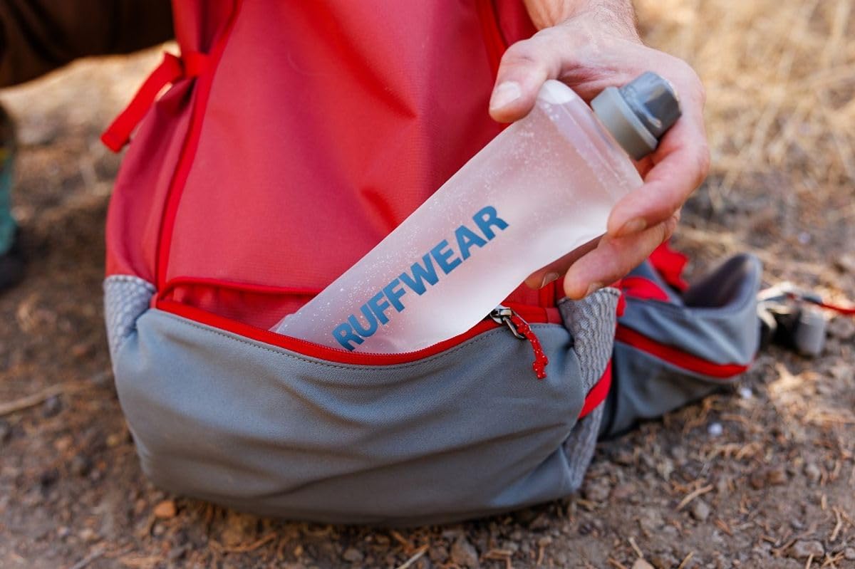 Ruffwear, Hitch Hiker - Zaino per cani, a mani libere, con rete traspirante, imbottitura in schiuma EVA, poliestere resistente, design leggero per cani di piccola taglia, argilla rossa, piccola