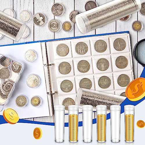 Tubos plásticos para monedas, 20 piezas, 1.10 pulg miniatura 5