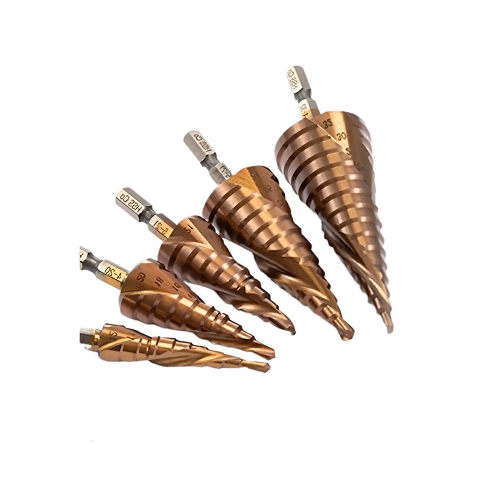 Broca escalonada en espiral doble M35, herramienta de perforación 4-12 mm/4-20 mm/5-21 mm/5-27 mm/4-32 mm for acero inoxidable(4-32mm)